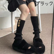 レッグウォーマー レディース 女性用 フットウェア レッグウェア 膝下丈 ロング 防寒 暖か おしゃれ リブ ボタン シンプル