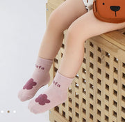 靴下 くつ下 クルーソックス ベビー キッズ 子供 赤ちゃん 女の子 男の子 滑り止め くすみカラー ニワトリ ブドウ フラワー 可愛い お洒落 女児 男児