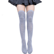 ニーハイソックス オーバーニーソックス トレンカソックス 先なし靴下 レディース 女性 ジュニア 女の子 ロングソックス 太もも丈 無地 ツートンカラー バイカラー ブラック ホワイト 可愛い キュート シンプル カジュアル おしゃれ ガーリー