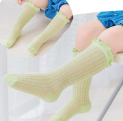 靴下 ハイソックス ベビー キッズ ベビー足まわり 女の子 お出かけ 赤ちゃん シンプル 伸びる 履き口 やわらか ホワイト