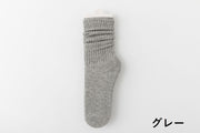 クルーソックス 靴下 レディース 女性用 婦人用 くつ下 くしゅくしゅ リブニット シンプル 無地 単色 可愛い お出掛け 普段使い デイリー