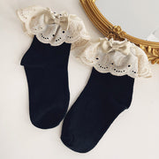 靴下 ショートソックス キッズ ベビー 子供用 女の子 くつ下 刺繍 フリル リボン シンプル お洒落 可愛い ガーリー キュート お出かけ 普段使い デイリー 女児 ファッション小物