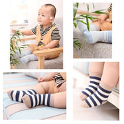 靴下 クルーソックス 5足セット ベビー キッズ 子供 男の子 女の子 くつした ボーダー ドット ハート スター ピンク ブルー