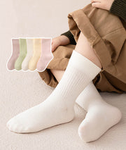 靴下 クルーソックス 5足セット キッズ 子ども用 ベビー ジュニア 男の子 女の子 無地 13cm 14cm 15cm 16cm 17cm 18cm 19cm 20cm ナチュラル パステルカラー ブラウン 園児 幼児 小学生 着回し シンプル 単色 カジュアル