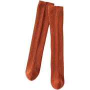ハイソックス かかとなし 子供 キッズ 女の子 靴下 2WAY ロング丈 クルー丈 ルーズ リブ 通気性 吸汗 防臭 無地 シンプル
