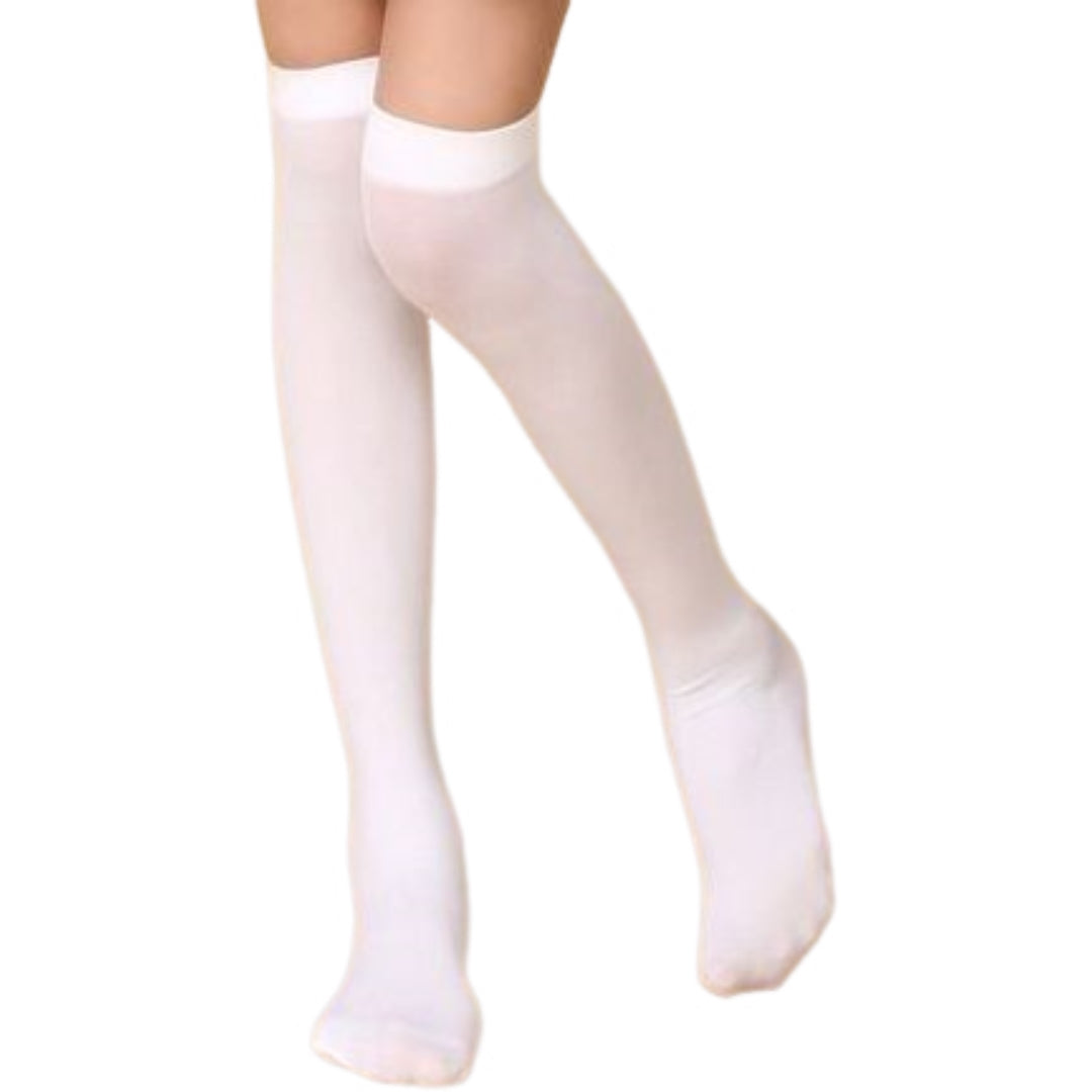 靴下 ニーハイソックス キッズ 女の子 子供用 靴下 くつ下 膝上 ロング オーバーニーソックス 無地 単色 ブラック ホワイト シンプル カジュアル かわいい おしゃれ 普段使い イベント 通学 通園 デイリー