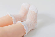 クルーソックス 靴下 キッズ ベビー 子供用 くつ下 メッシュ 薄手 通気性 フリル 女の子 可愛い おしゃれ お出掛け 赤ちゃん 子ども用