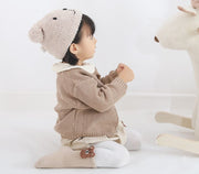 クルーソックス クルーショート丈 ベビー キッズ 子ども 赤ちゃん 新生児 男の子 女の子 裏起毛 あったか クマ ナチュラル アースカラー 靴下くつ下 おしゃれ かわいい 秋 冬 カジュアル 0歳 1歳 2歳 3歳 4歳 5歳 8cm 10cm 12cm 14cm まとめ買い カーキ マスタード グレー 灰 ブラウン 茶 ブルー ボーイズ ガールズ 男児 女児 園児 小学生