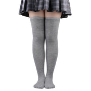 ニーハイソックス オーバーニー レディース 女性 靴下 くつした ロング丈 長め 学生風 制服風 無地 ブラック ホワイト グレー シンプル カジュアル かわいい キュート おしゃれ コスプレ ゴスロリ ロリータ