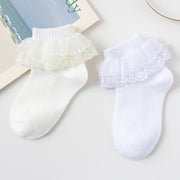 靴下 クルーソックス ショートソックス キッズ ベビー ジュニア 子供用 女の子 くつ下 フリル レース シンプル ソリッドカラー お洒落 可愛い 合わせやすい お出かけ 普段使い デイリー 女児 ファッション小物