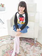 ニーハイソックス かかとなし 靴下 キッズ ジュニア 子供用 女の子 くつ下 リボン メロウフリル 可愛い おしゃれ ガーリー お出掛け 通園 通学 女子 こども用