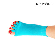 足指開きソックス 5本指靴下 1足 レディース メンズ 男女兼用 ショート丈 クルーソックス オープントゥ 広げる ストレッチ シンプル