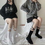 クルーソックス 靴下 ショートソックス レディース 女性用 リブ クルー丈 リボン結び 紐付き下着 インナー くつ下 シンプル 無地 おしゃれ かわいい カジュアル