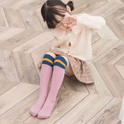 かかとなし靴下 オーバーニーソックス ハイソックス 子ども用 キッズ ベビー 靴下 くつ下 ボーダー リブ 女の子 ガールズ 男の子 カジュアル かわいい ひざ上 ひざ下 小学生 春 秋 冬 ピンク グレー ライン マスタード