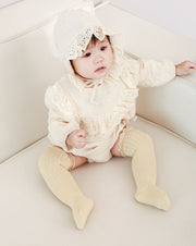 ハイソックス ベビー 赤ちゃん 女の子 男の子 子供 ロング ニーハイ 靴下 メロウフリル リブ 伸縮性 通気性 吸汗 かわいい