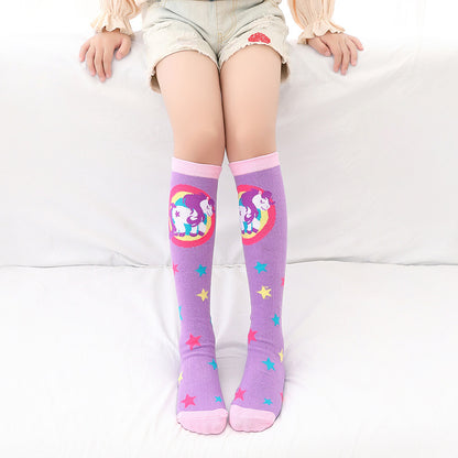 ハイソックス キッズ 女の子 靴下 ロング ユニコーン 商品画像2