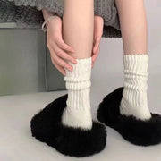 クルーソックス 同色2足セット ハイソックス レディース 女性 婦人 靴下 くつ下 ふくらはぎ丈 メッシュ 無地 単色 シンプル 可愛い お洒落 カジュアル