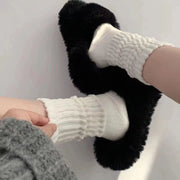 クルーソックス 同色2足セット ハイソックス レディース 女性 婦人 靴下 くつ下 ふくらはぎ丈 メッシュ 無地 単色 シンプル 可愛い お洒落 カジュアル
