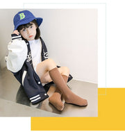 ハイソックス 靴下 キッズ 子供用 女の子 男の子 くつ下 かかとなし ロング リブ シンプル 定番 カジュアル お出掛け 女子 男子 子ども用