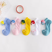 靴下 ソックス ショート シアー くるぶし 5足セット キッズ ベビー 子供 女の子 メッシュ シースルー 涼しい 薄手 透け感 通気性 ハート かわいい おしゃれ