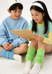 レッグウォーマー ニット キッズ 子供用 女の子 男の子 40cm 60cm ロング ルーズソックス風 メロウフリル レッグウェア 防寒 冷え対策 シンプル 可愛い おしゃれ 女子 男子 子ども用