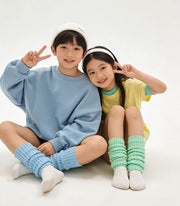 レッグウォーマー ニット キッズ 子供用 女の子 男の子 40cm 60cm ロング ルーズソックス風 メロウフリル レッグウェア 防寒 冷え対策 シンプル 可愛い おしゃれ 女子 男子 子ども用