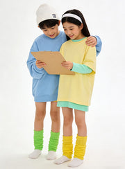 レッグウォーマー ニット キッズ 子供用 女の子 男の子 40cm 60cm ロング ルーズソックス風 メロウフリル レッグウェア 防寒 冷え対策 シンプル 可愛い おしゃれ 女子 男子 子ども用
