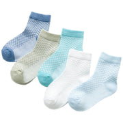 靴下 ソックス 5足セット 5足組 ベビー キッズ クルー丈 通気性 夏 春 女の子 男の子 9cm 10cm 12cm14cm 16cm 18cm 19cm 20cm 21cm 22cm ショート丈 短い ファッションアイテム カジュアル おしゃれ 無地 シンプル 単色 パステルカラー メッシュ