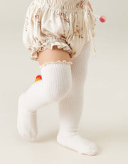 ハイソックス ベビー 赤ちゃん 女の子 男の子 子供 ロング ニーハイ 靴下 メロウフリル リブ 伸縮性 通気性 吸汗 可愛い