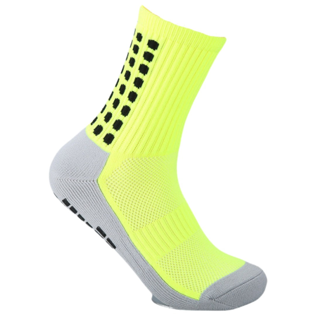 スポーツソックス メンズ靴下 クルーソックス 男性用 フットウエア レッグウエア グレー×ネオングリーン バリエーション画像