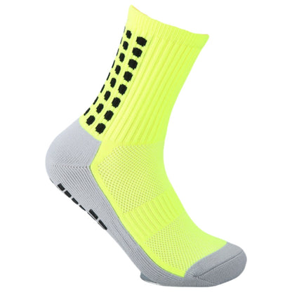 スポーツソックス メンズ靴下 クルーソックス 男性用 フットウエア レッグウエア グレー×ネオングリーン バリエーション画像