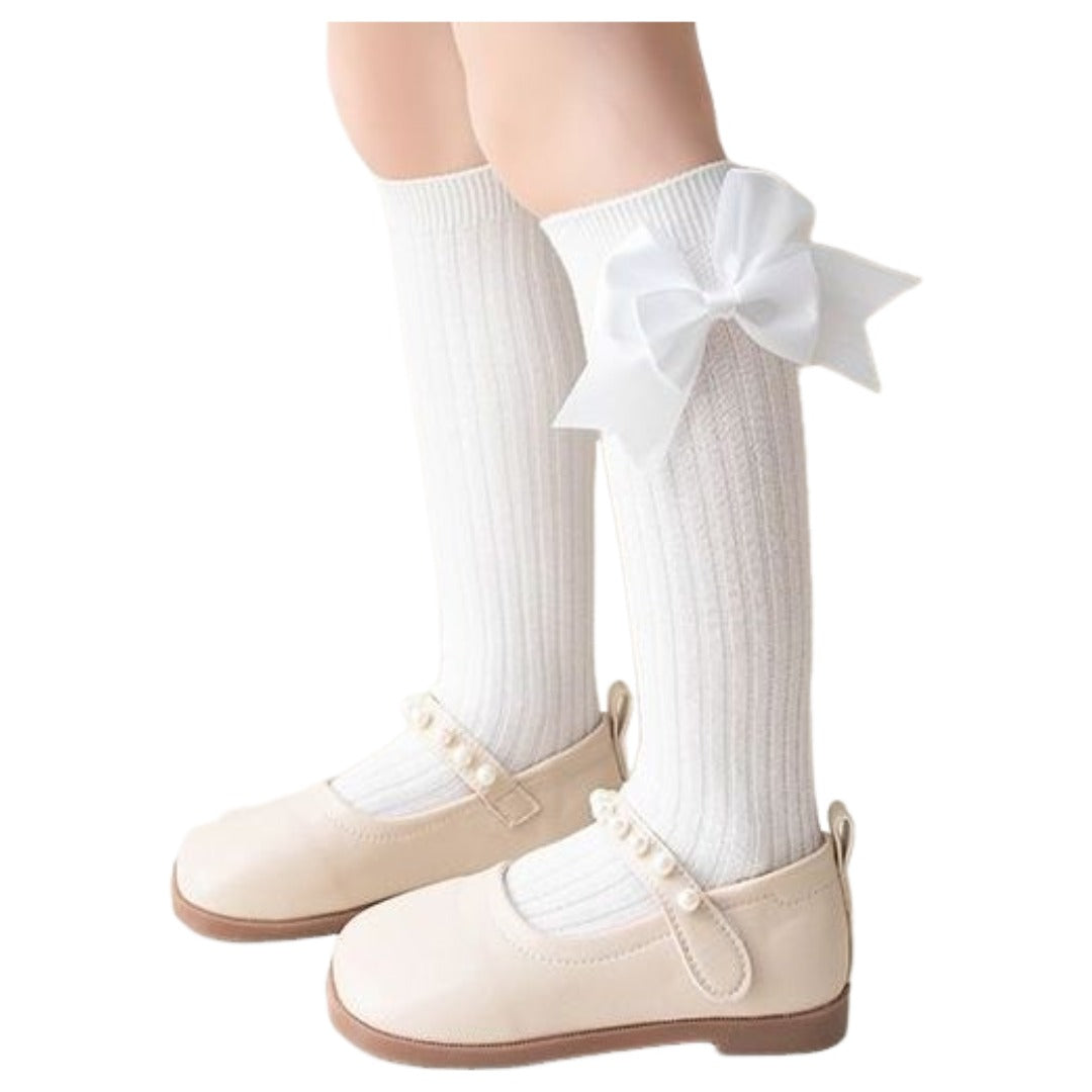 ハイソックス キッズ 子供 子ども 女の子 女子 女児 靴下 くつした リボン リブ 無地 かわいい キュート ガーリー フォーマル 入学式 卒園式 卒業式 発表会 記念日 記念撮影 セレモニー 結婚式 お呼ばれ ホワイト ブラック ブラウン グレー レッド 黒 白 灰