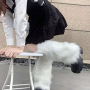 レッグウォーマー フェイクファー レディース 女性用 レッグウェア ロング ショート ふわふわ 暖かい あったか 防寒 寒さ対策 可愛い おしゃれ コスプレ 仮装