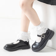 クルーソックス 靴下 キッズ 子ども用 子供用 女の子 裾フリル レース レースフリル ホワイト フォーマル 華やか エレガント ガーリー 可愛い キュート よそ行き 発表会 入学式 入園式 結婚式