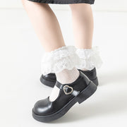 クルーソックス 靴下 キッズ 子ども用 子供用 女の子 裾フリル レース レースフリル ホワイト フォーマル 華やか エレガント ガーリー 可愛い キュート よそ行き 発表会 入学式 入園式 結婚式