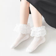 クルーソックス 靴下 キッズ 子ども用 子供用 女の子 裾フリル レース レースフリル ホワイト フォーマル 華やか エレガント ガーリー 可愛い キュート よそ行き 発表会 入学式 入園式 結婚式