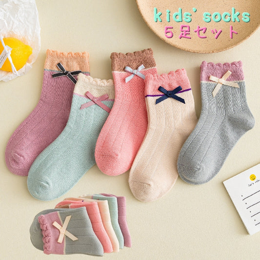 靴下 ソックス キッズ 5足セット 女の子 キッズソックス 商品画像