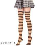 オーバーニーソックス ニーハイソックス レディース 靴下 くつ下 ひざ上 膝上 ロング丈 ボーダー柄 カジュアル おしゃれ コスプレ イベント ロック 衣装 カラバリ豊富
