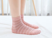 クルーソックス 靴下 ソックス 5足セット キッズ ベビー ジュニア 子供用 透け感 透かし編み メッシュ かわいい おしゃれ カジュアル 春 夏