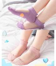 靴下 ショートソックス 5足セット 子供用 キッズ ベビー 女の子 くつ下 シースルー メッシュ 透け感 通気性 ドット柄 水玉模様 かわいい おしゃれ お出かけ 普段使い ファッション小物