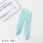 ハイソックス 靴下 かかとなし キッズ 子供用 女の子 男の子 くつ下 リブ ロング丈 無地 シンプル ソリッドカラー 定番 踵なし  お出掛け 通園 通学 女子 男子 こども用
