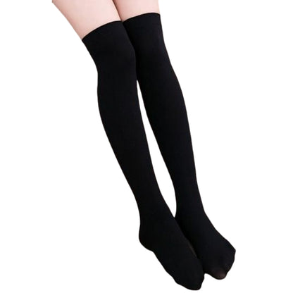 靴下 ニーハイソックス キッズ 子供用 くつ下 膝上 ブラック バリエーション画像