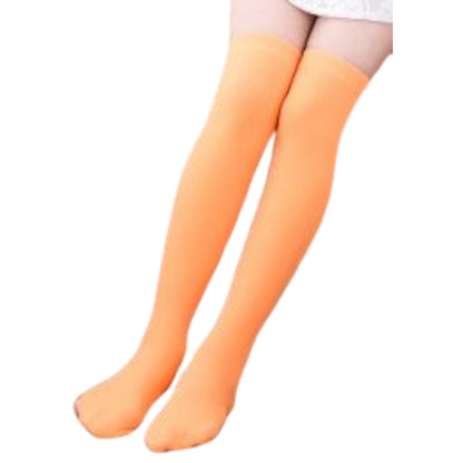 靴下 ニーハイソックス キッズ 子供用 くつ下 膝上 オレンジ バリエーション画像