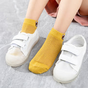 靴下 ショートソックス 5足セット 子供用 キッズ ベビー 男の子 女の子 メッシュ くるぶし 涼しい 薄手 通気性 くつ下 くま クマ 子熊 無地 単色 おしゃれ かわいい カジュアル デイリー 通園 通学 普段使い 男児 女児