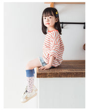 ハイソックス ソックス 靴下 くつ下 レッグウェア キッズ 子供 女の子 ファッション小物 ヒョウ柄 配色 おしゃれ かわいい