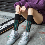 ハイソックス ソックス 靴下 レディース 女性用 カラフル 暖かい 防寒 ラメ シンプル ストライプ 春 秋 冬