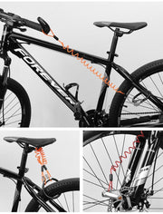 コイルワイヤー 鍵用 コイル式ワイヤーケーブル ディスクロックリマインダー リマインダーケーブル 自転車用品 バイク用品 盗難防止 荷物 ロープ 防犯 145cm スプリング