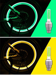 バルブライト LEDライト 同色2個セット 電池式 自転車用 バイク用 自転車用品 バイク用品 バルブキャップ タイヤバルブ 夜間走行 安全対策 装飾 リメイク お洒落