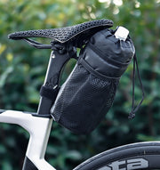 ボトルケージ ボトルホルダー 自転車用 巾着 保温 保冷 ペットボトル 水筒 メッシュポケット 面ファスナー サイクリング ロードバイク マウンテンバイク