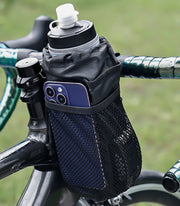 ボトルケージ ボトルホルダー 自転車用 巾着 保温 保冷 ペットボトル 水筒 メッシュポケット 面ファスナー サイクリング ロードバイク マウンテンバイク